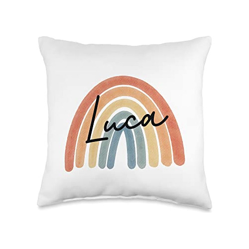 New Born Luca Personalized Gift Rainbow Nursery Throw P...