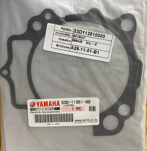 Junta Base Cilindo  Original Yamaha Yz 450 F 2011 - 2013