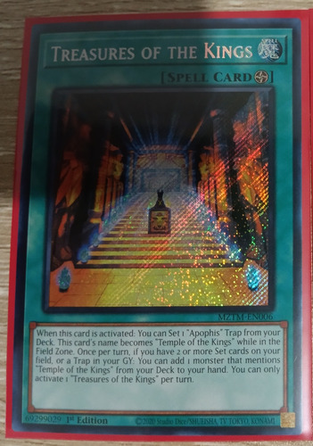 Treasures Of The Kings - Mztm-en006 - Secret Rare 1st Editio Treasures Of The Kings - Mztm-en006 - Secret Rare 1st Edition (Usado)