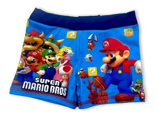 Traje De Baño Tipo Bóxer Para Niños! Mario Bros