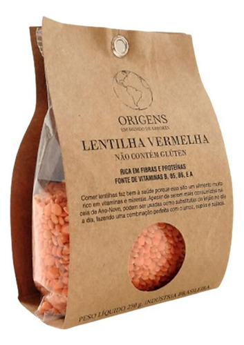 Lentilha Vermelha Sem Glúten Origens 250g