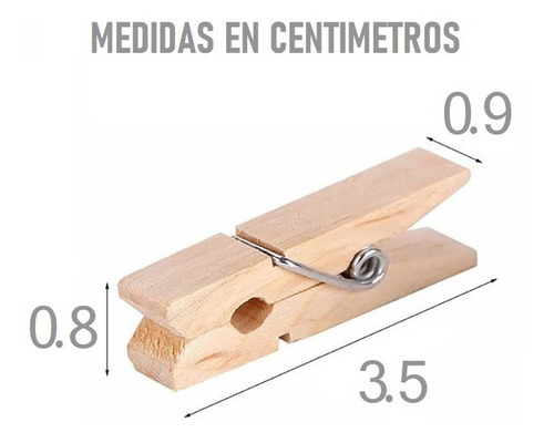 Imagen 2 de 5 de Mini Gancho Madera 35mm Pinza Manualidades Scrapbook Recuerd
