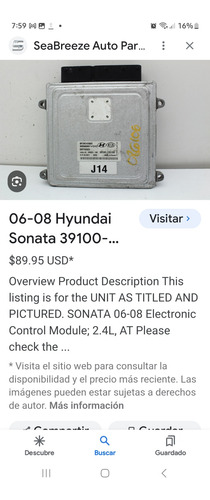 Computadora De Hiunday Sonata 2007/009 Motor 2.4
