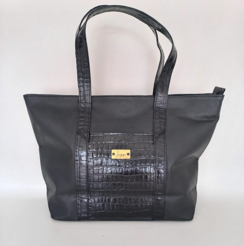 Imagen 2 de 4 de Cartera Tote De Cuero Con Cierre-modelo Libertad-