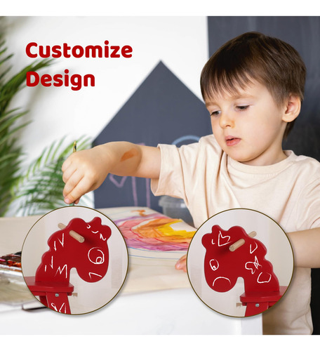 Caballo Mecedor De Madera Roja Para Niños En Edad Preescolar Color