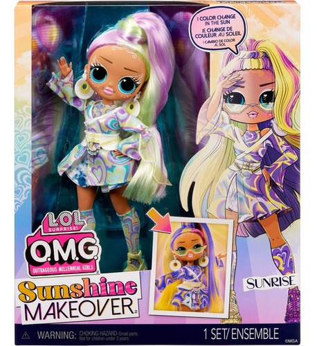 Muñeca Lol Omg Sunshine Makeover Cambia De Color Con El Sol