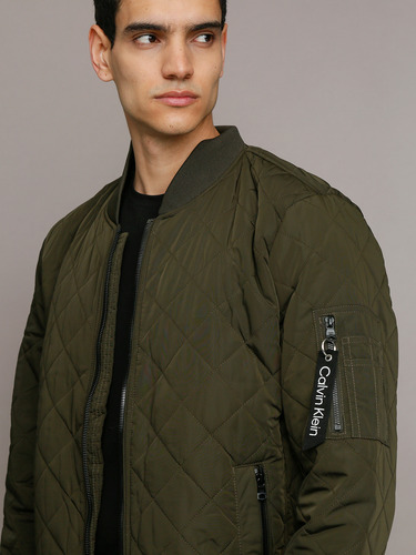 Chaqueta Quilted Con Cremallera Verde Calvin Klein