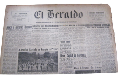 Periodico El Heraldo Lunes 24 De Septiembre De 1934 Original