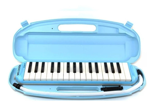 Flauta Melodica Azul 32 Teclas Suzuki Y Estuche Duro