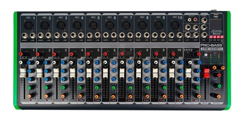 Mesa De Som Probass Pm-1624 Efeito Usb Bluetooth 12 Canais