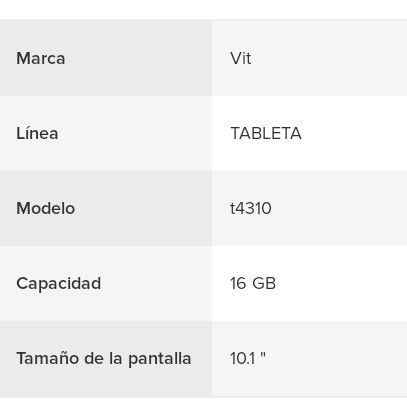 Tableta Modelo T4310