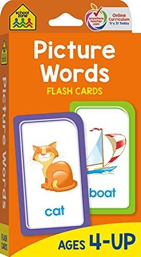 Book : School Zone - Picture Words Flash Cards - Ages 4 And