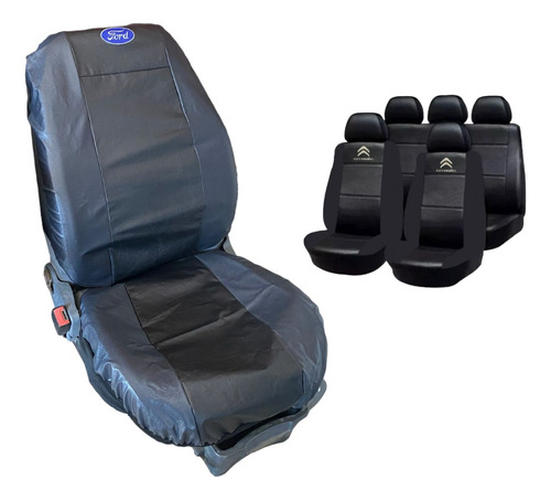 Funda Cubre Asiento Universal De Ford Con Gris Oscuro 