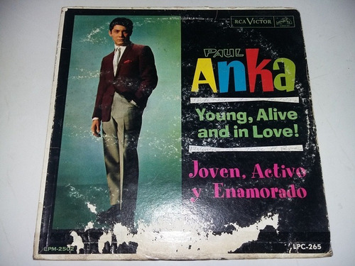 Lp Vinilo Disco Acetato Paul Anka Joven Activo Y Enamorado