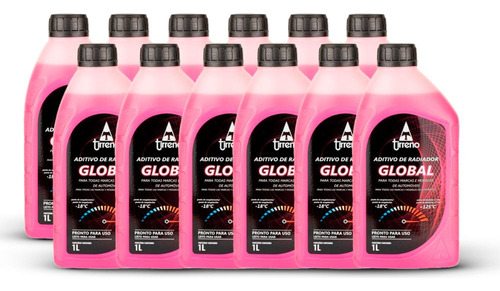 Aditivo Radiador Rosa Global Pronto Uso 12 Unds