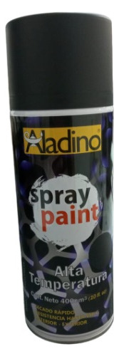 Spray Aeresol Esmalte Alta Temperatura Negro 400 Cm³ Aladino