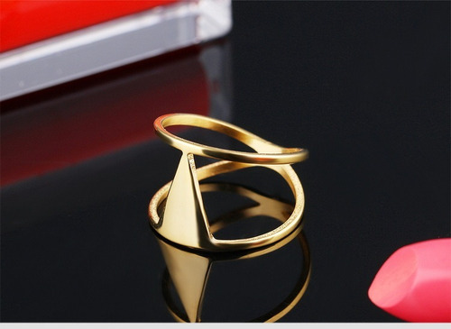 Imagen 8 de 10 de Anillo Acero Dorado Nuevo Diseño - 100