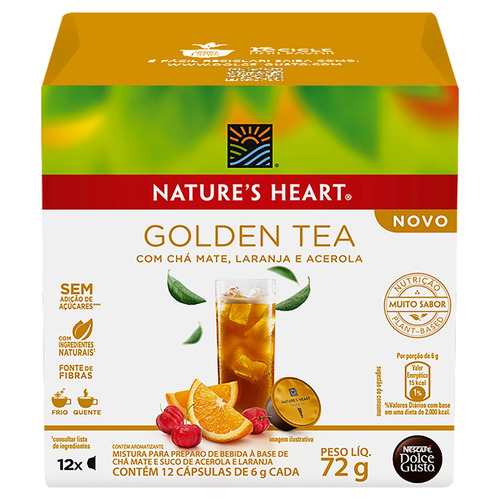  Chá golden tea en cápsula Nature's Heart sem glúten
