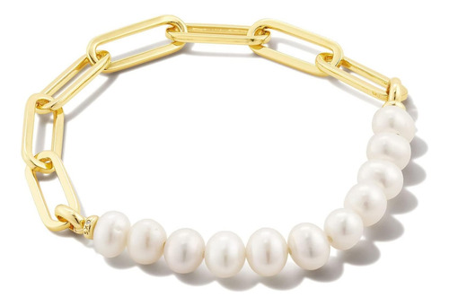 Pulsera De Media Cadena De Oro Kendra Scott Ashton Con Perla
