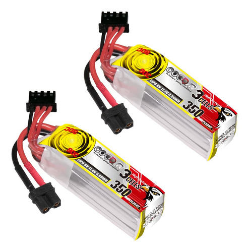 Paquete De 2 Baterias Coddar 350mah 3s 11.4v 90c Hv Lipo Con