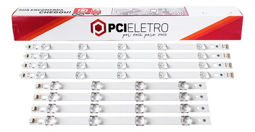 8 Barras Led Compatível Para Consertar Televisao LG 39ln5700 Pci Eletrparts