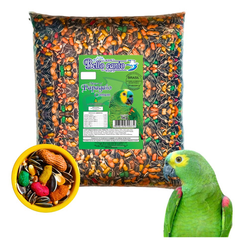 Mistura Semente Ração Premium Papagaio 5kg Girassol Seleção
