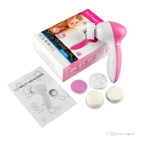 Imagen 2 de 3 de Cepillo Facial Exfoliador Limpiador Masajeador 5 En 1 A Pila