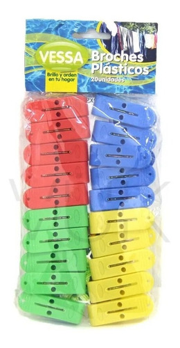 Broches Ropa X16 Plastico Colores Pettish Online 