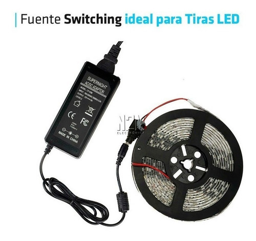 Imagen 5 de 10 de Fuente 12v 5a Plastica Transformador Switching Tira Led Full
