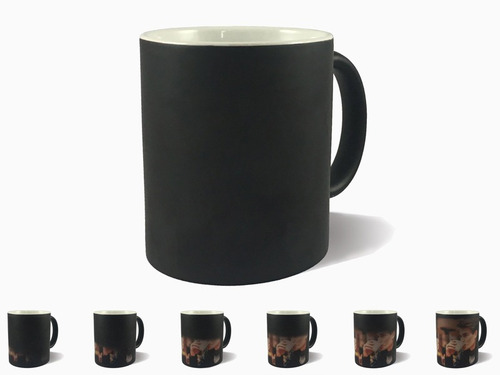 Taza Magica 11oz Para Sublimacion Negro Brillante 72 Piezas 