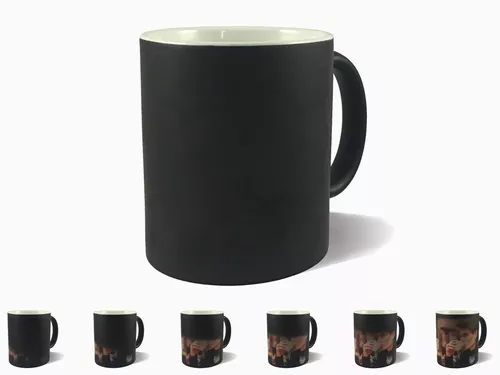 Matte black color changing mug personalized 11oz Taza magica negra mate Atlas personalizada Custom Ceramic coffee mug rojinegros del Atlas
