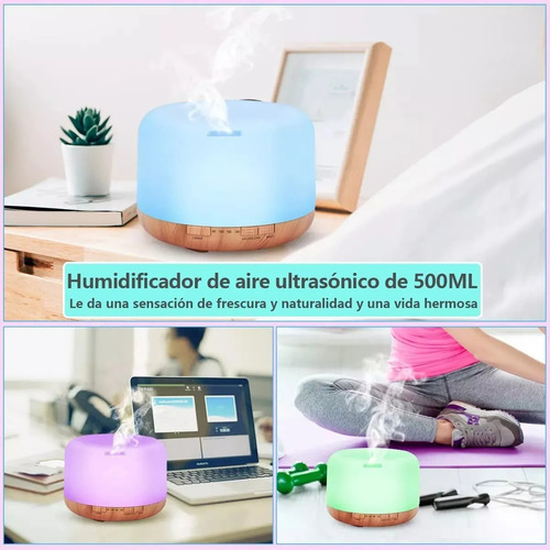 Humidificador De Aceites Esenciales De 500 Ml 7 Colores Color De Color