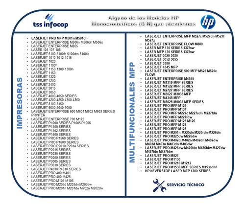Imagen 3 de 12 de Servicio Técnico Y Reparación Impresoras Laser Hp Y Canon