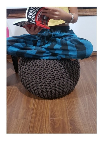 Puff Tejido De La India Hogar Living Sillon
