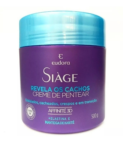 Imagem 2 de 3 de Creme De Pentear Siàge Revela Os Cachos 500g. Eudora