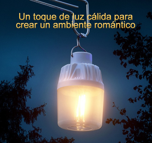 Lámpara Led Solar Portátil Blanca: Recargable Para Jardín