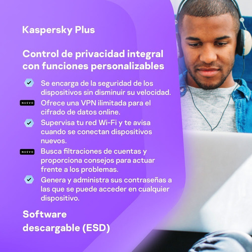 Kaspersky Plus 3 Disp 2 Cuentas Kpm 1 Año Internet Security