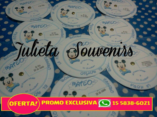 Invitaciones Circulares Giratorias Mickey Primer Año X 10 Un