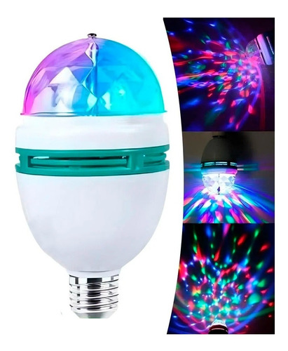 Foco Lámpara Led Giratoria De Colores Rgb Bolichera 