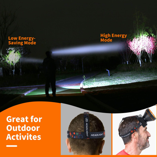 Linterna Frontal Led Recargable Impermeable Para Caza Pesca Color De La Luz Color De La Linterna