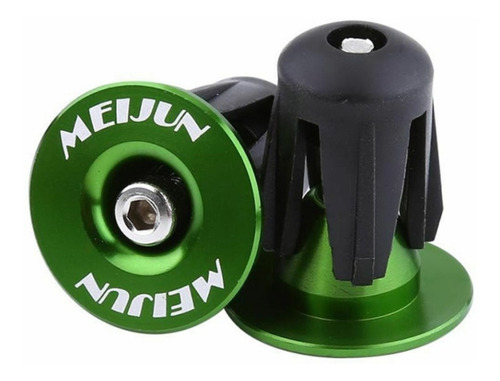 Tampa Guidão Bike Plug Terminal Alum. Verde Meijun (par)