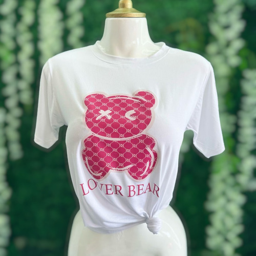 Playera Blusa Con Impresion De Oso Lover Bear Para Mujer