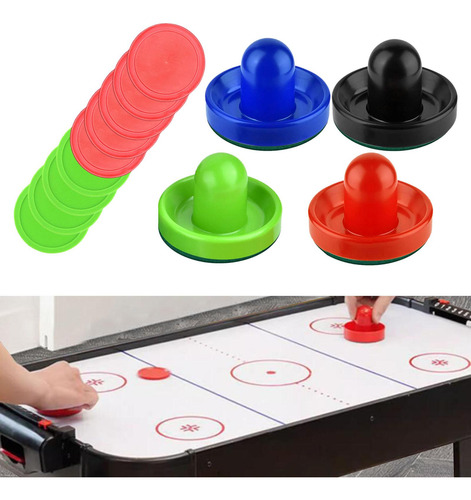 4 Empujadores De Hockey De Aire, Discos De Hockey De Aire Y
