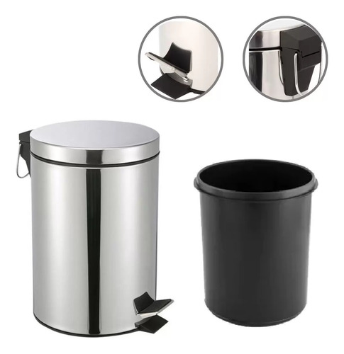 Lixeira 3l Inox Com Pedal 3 Litros Banheiro Escritório