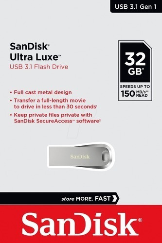 Pendrive Sandisk Ultra Luxe 32gb Usb 3.1 
