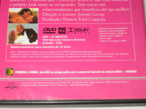 Don Juan De Marco - M. Brando/j. Depp/faye D, - 1994 - Dvd (Usado)