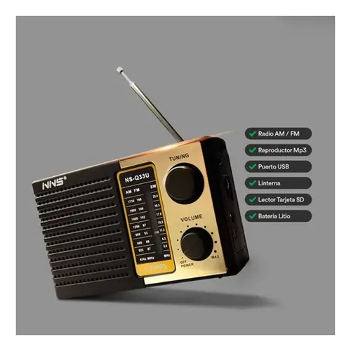 Radio Portatil Recargable Am Fm