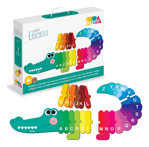 Alfabeto Do Crocodilo - Madeira - Educativo - 7024 - Babebi
