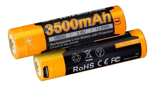 Bateria Recargable 18650 Fenix 3500mah 3.6v Puerto Usb