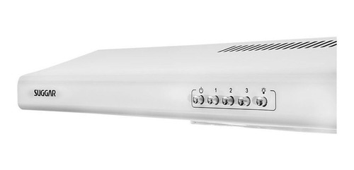 Depurador De Ar Suggar 60cm 4 Bocas Filtro Alumínio Lavável Carvão Ativado 3 Velocidades Luminária Modo Coifa Branco